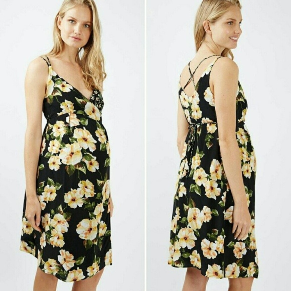 Topshop Maternity Garden Floral Wrap Dress